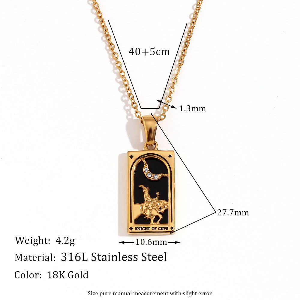 European And American Fashion Popular Niche Pendant Stainless Steel 18K Gold Plating