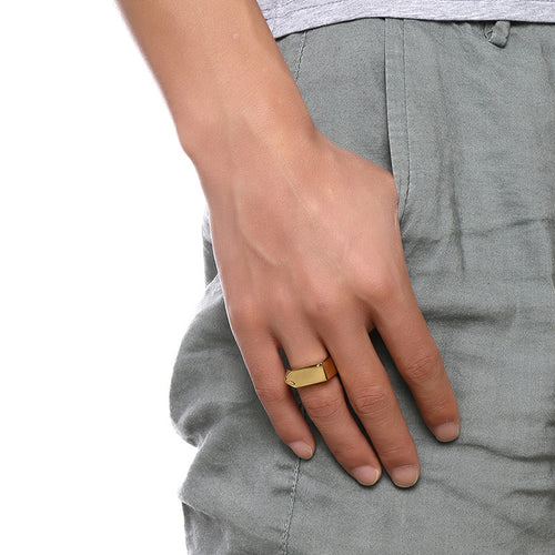 Classic Stainless Steel Black Square Men Ring Rock Vintage Silver-color Men Jewelry Hip Hop Punk Man Finger Rings anel masculino